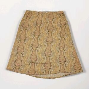 VINTAGE Handmade Womens Skirt Faux Wrap Colorful Paisleys Floral Sz L/XL Boho